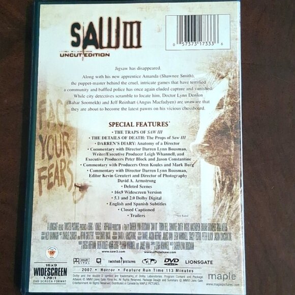 SAW III DVD - Picture 2 of 4